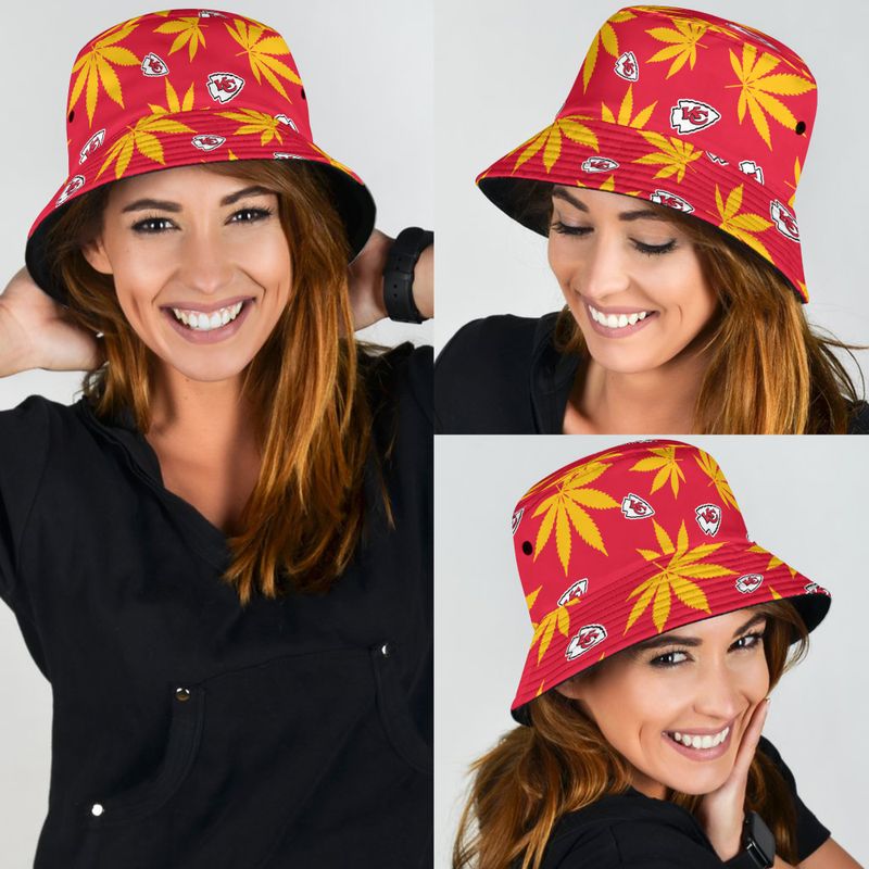 kansas city chiefs weed pattern limited edition bucket hat new02371053576456