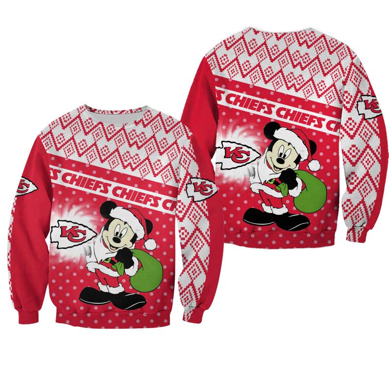 nfl kansas city chiefs christmas mickey limited edition sweatshirt nla02941023383574 euezp
