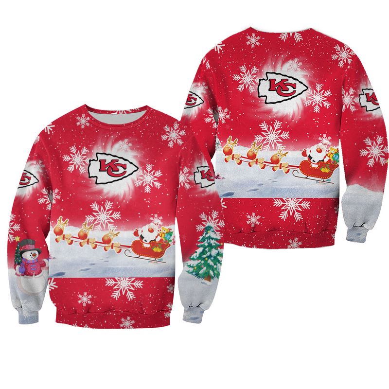 nfl kansas city chiefs christmas pattern limited edition sweatshirt nla03031045832588 b734o