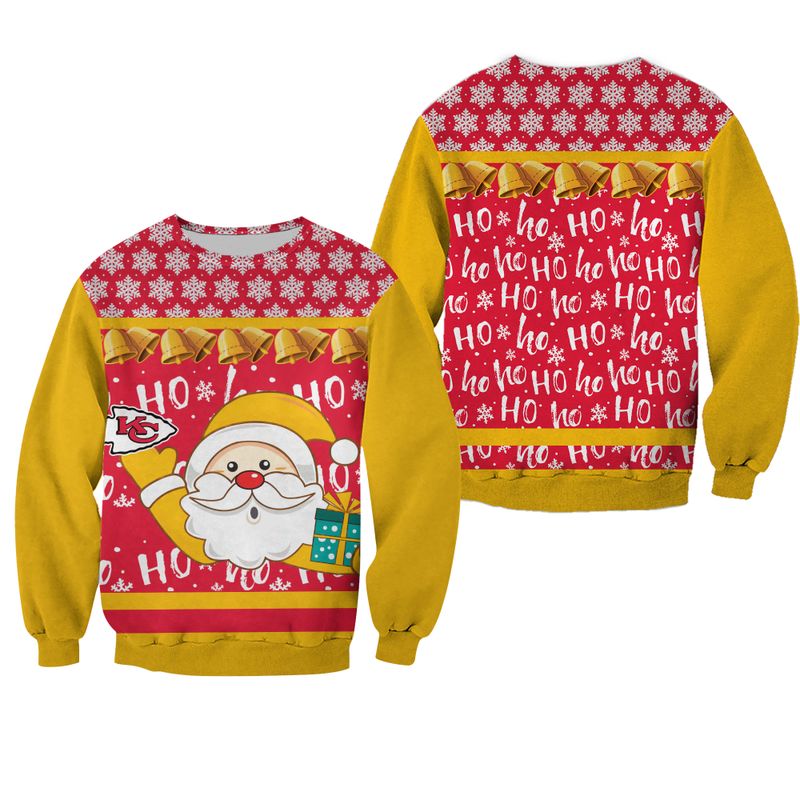 nfl kansas city chiefs christmas santa claus limited edition sweatshirt nla03481097238803 bk5cf