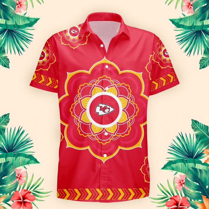 nfl kansas city chiefs flower design hawaiian shirt and shorts summer new01951089191743 hdcrk