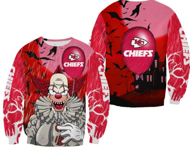 nfl kansas city chiefs it halloween limited edition all over print sweatshirt nla02191045970342 o6gk5
