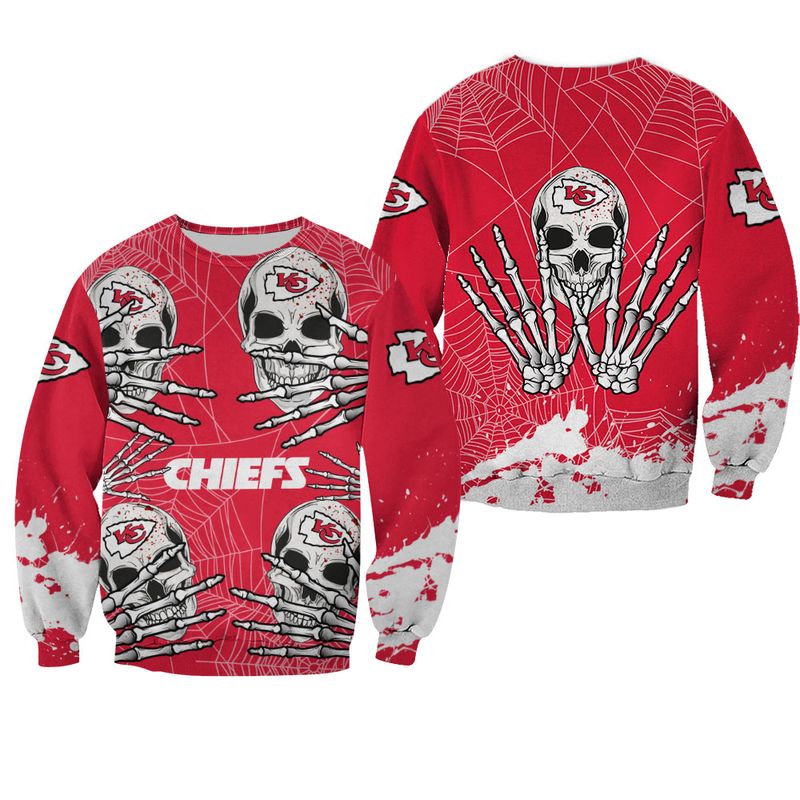 nfl kansas city chiefs skull hallowen limited edition sweatshirt nla02161022182522 6o6cw