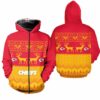 kansas city chiefs christmas pattern hoodie zip up hoodie nla040510 1330e