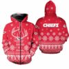 kansas city chiefs christmas reindeer hoodie zip hoodie fleece zip hoodie s 5xl new055610 wj47v