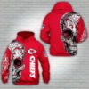 kansas city chiefs floral skull 3d zip hoodie sizes s 5xl dm376 ax9oi
