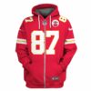 travis kelce kansas city chiefs american football conference champions hoodie zip hoodie red 7xt4f