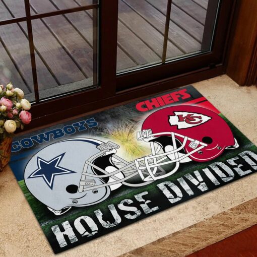 Nfl Chiefs And Cowboys House Divided Doormat
