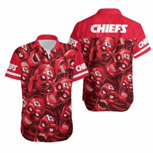 Stocktee Kansas City Chiefs Dangerous Smiling Skull Limited Edition Hawaii Shirt and Shorts Summer Collection Size S 5XL NLA006610 1