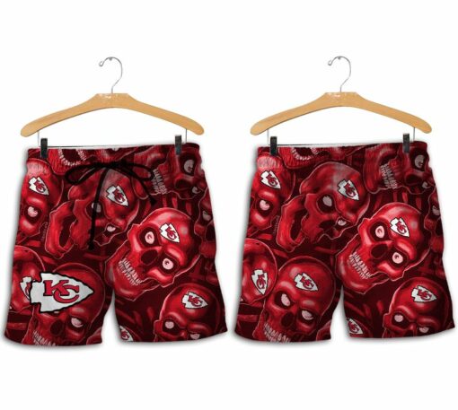 Stocktee Kansas City Chiefs Dangerous Smiling Skull Limited Edition Hawaii Shirt and Shorts Summer Collection Size S 5XL NLA006610 2