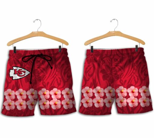 Stocktee Kansas City Chiefs Flower and Logo Limited Edition Hawaiian Shirt and Shorts Summer Collection Size S 5XL NLA007310 2