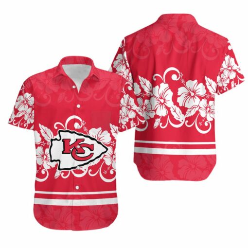Stocktee Kansas City Chiefs Hibiscus Flowers Limited Edition Hawaiian Shirt and Shorts Summer Collection Size S 5XL NLA007710 1