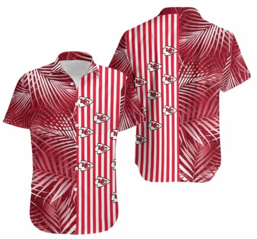 Stocktee Kansas City Chiefs Palm Leaves and Stripes Limited Edition Hawaiian Shirt and Shorts Summer Collection Size S 5XL NLA004210 1