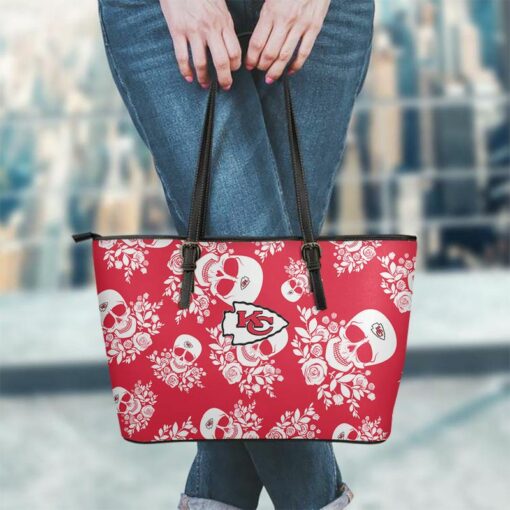 Stocktee Kansas City Chiefs Skull Flower Pattern Limited Edition Tote Bag and Wallet NLA019710 2