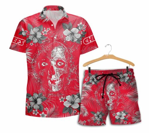 Stocktee Kansas City Chiefs Skull Tropical Aloha Limited Edition Hawaii Shirt and Shorts Summer Collection Size S 5XL NEW020610 3
