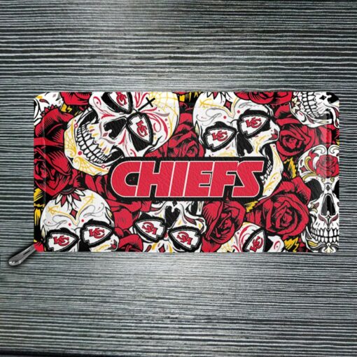 Stocktee Kansas City Chiefs Skull and Rose Pattern Limited Edition Tote Bag and Wallet NEW024910 3
