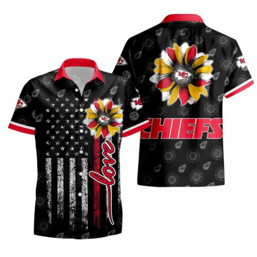 Stocktee Kansas City Chiefs Sunflower Stripe Pattern Limited Edition Hawaii Shirt and Shorts Summer Collection Size S 5XL NEW034910 1