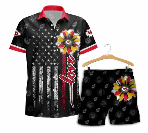 Stocktee Kansas City Chiefs Sunflower Stripe Pattern Limited Edition Hawaii Shirt and Shorts Summer Collection Size S 5XL NEW034910 3