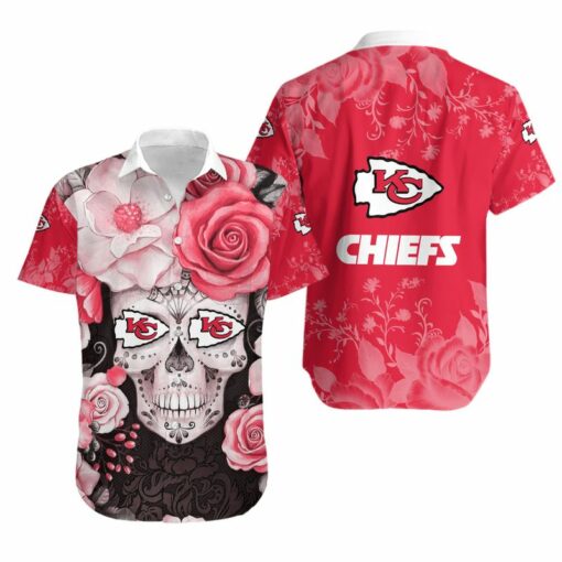 Stocktee NFL Kansas City Chiefs Skull Limited Edition All Over Print Hoodie Sweatshirt Zip Hoodie T shirt Hawaii Shirt Unisex Size NLA001410 4