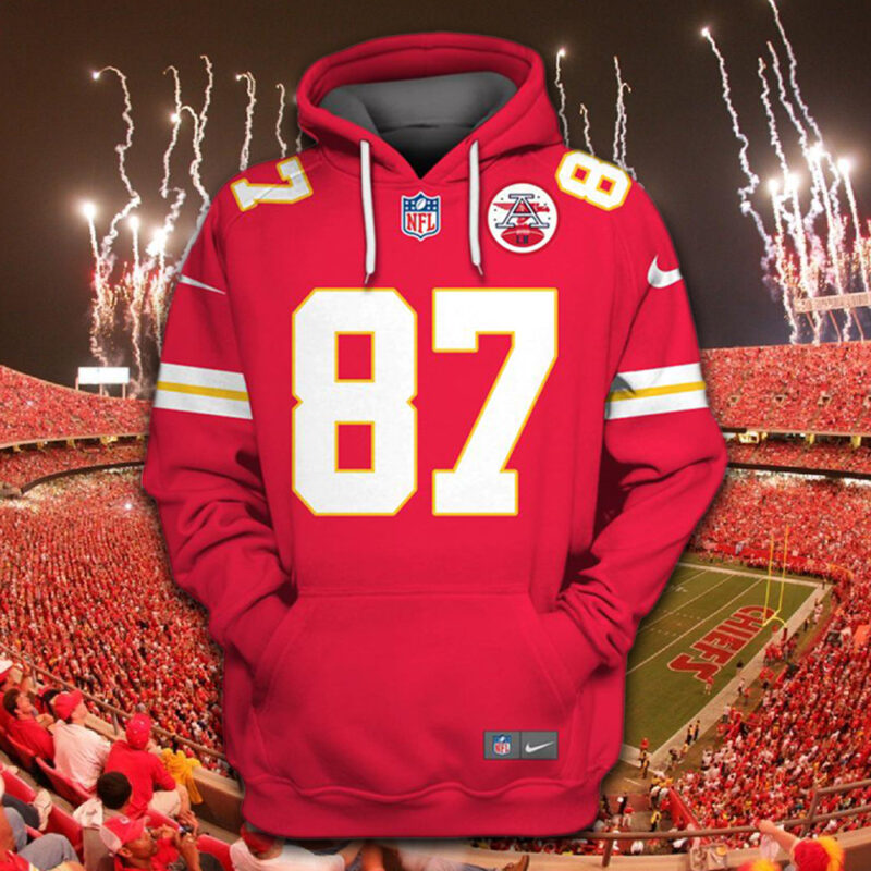 Travis Kelce Kansas City Chiefs American Football Conference Champions Hoodie front