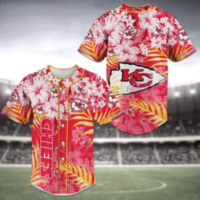 Kansas City Chiefs Floral Baseball Jersey