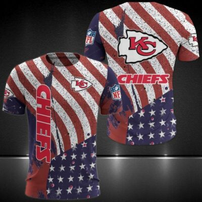NFL Kansas City Chiefs American Flag AOP Shirt