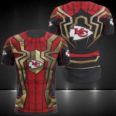 NFL Kansas City Chiefs Red Spider Man AOP Shirt