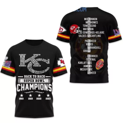 Super Bowl LVIII Back-To-Back Champions Kansas_City_Chiefs 3D T-Shirt