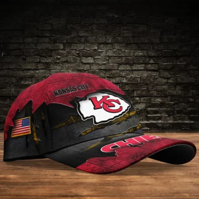 Battle Scar Kansas City Chiefs Personalized Baseball Cap right side