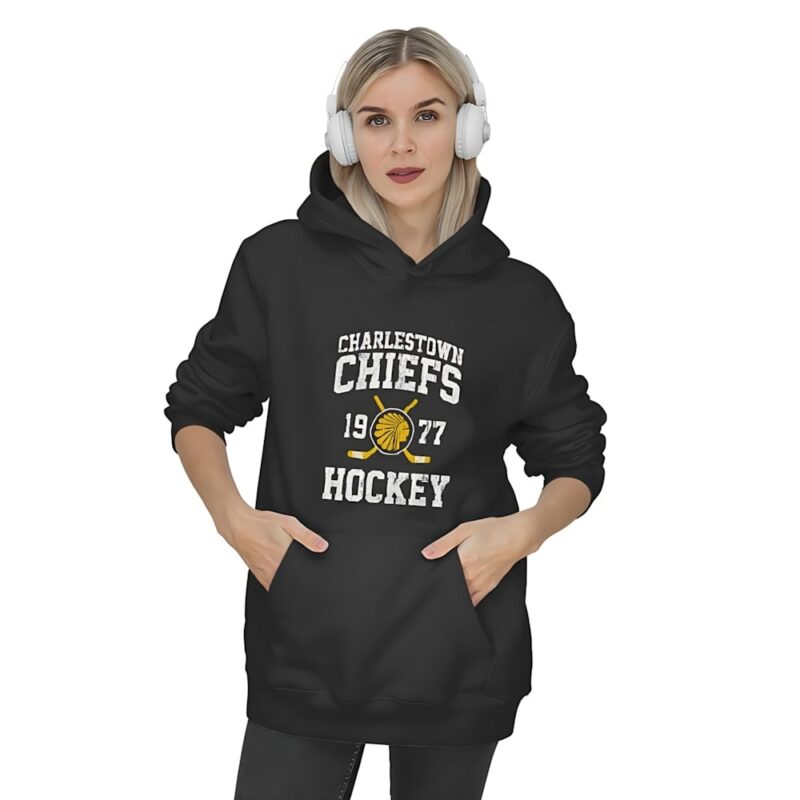 Charlestown Chiefs 1977 Hockey Hoodie women mockup