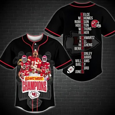 Chiefs 6X AFC Champions Legacy Baseball Jersey