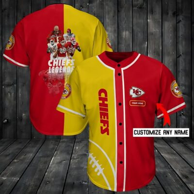 Chiefs Legends Split Pride Personalized Baseball Jersey