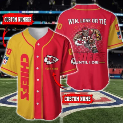Chiefs Win-Lose-Tie Loyalty Custom Baseball Jersey