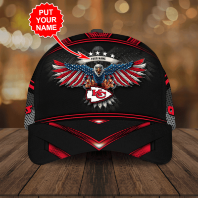 Eagle Spirit Kansas City Chiefs Personalized Baseball Cap front side