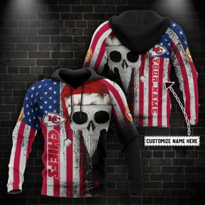 Kansas City Chiefs American Skull 3D Hoodie