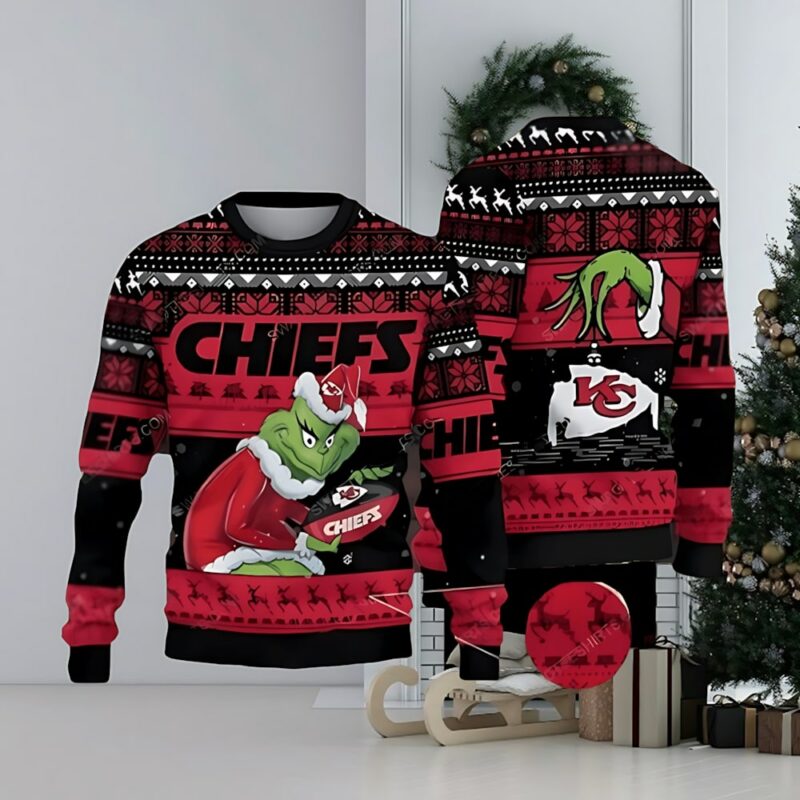 Kansas City Chiefs And Grinch Ugly Christmas Sweater