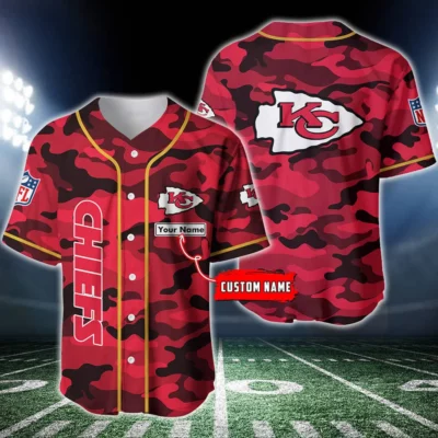 Kansas City Chiefs Camo Night Personalized Baseball Jersey