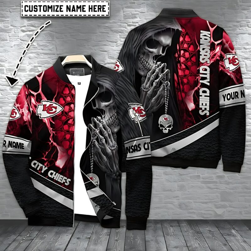 Kansas City Chiefs Camo Patriot Custom Name Bomber Jacket