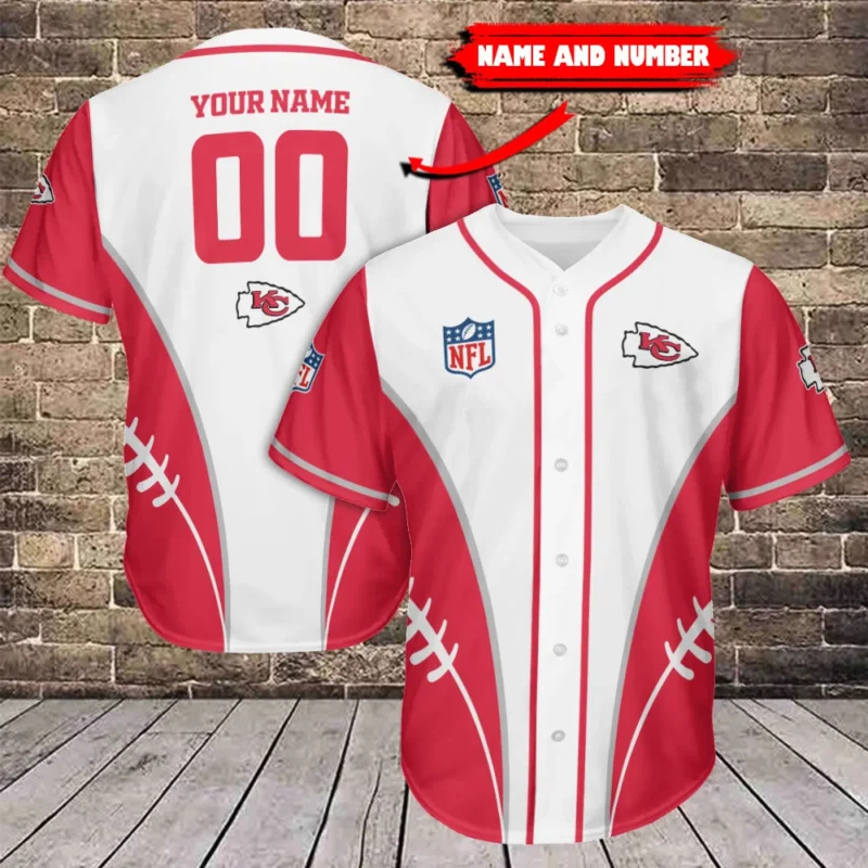 Kansas City Chiefs Classic White Custom Baseball Jersey