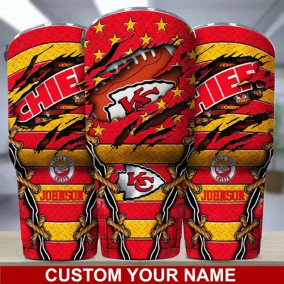 Kansas City Chiefs Claw Marks Personalized Tumbler