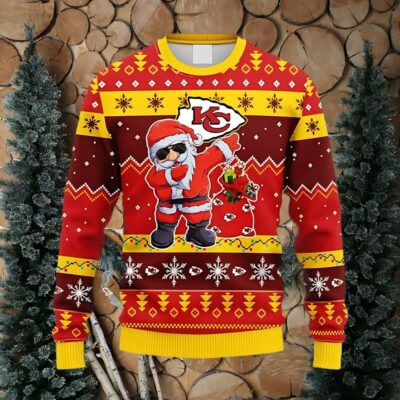 Kansas City Chiefs Dabbing Santa Claus Christmas Ugly Sweater