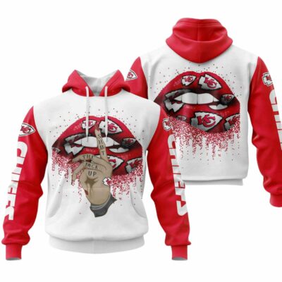 Kansas City Chiefs Fierce Lips All Over Print Hoodie