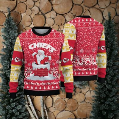Kansas City Chiefs Funny Santa Claus Ugly Christmas Sweater