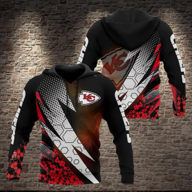 Kansas City Chiefs Geometric Blitz 3D Hoodie