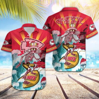 Kansas City Chiefs Grateful Dead Surf Hawaiian Shirt