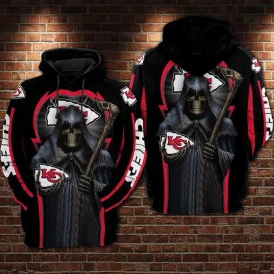 Kansas City Chiefs Grim Reaper 3D Hoodie