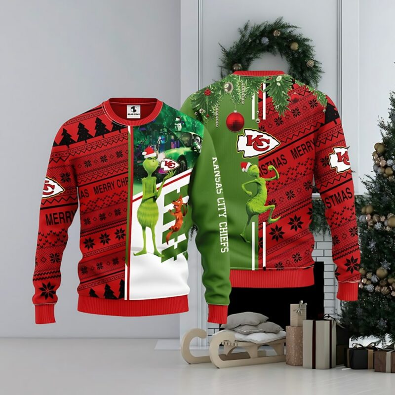 Kansas City Chiefs Grinch & Scooby Doo Ugly Christmas Sweater