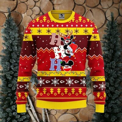 Kansas City Chiefs HoHoHo Mickey Ugly Christmas Sweater