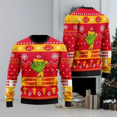 Kansas City Chiefs Merry Grinchmas Ugly Christmas Sweater