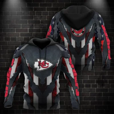 Kansas City Chiefs Patriotic Armor 3D Hoodie